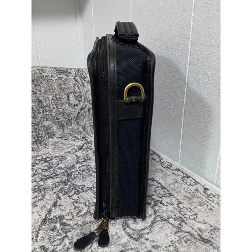Vintage Coach Leather Nylon Laptop Tablet Case Bag in Black
